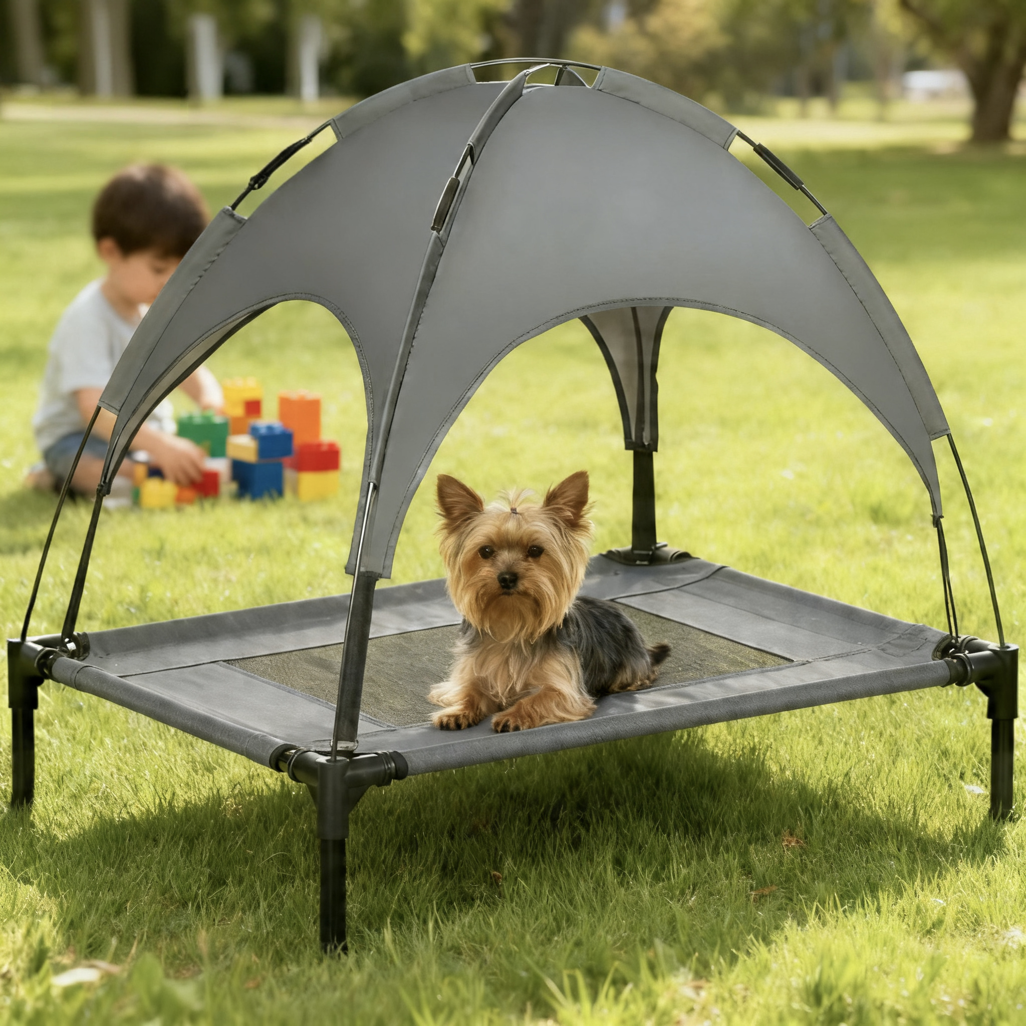 Elevated Dog Bed with Removable Canopy