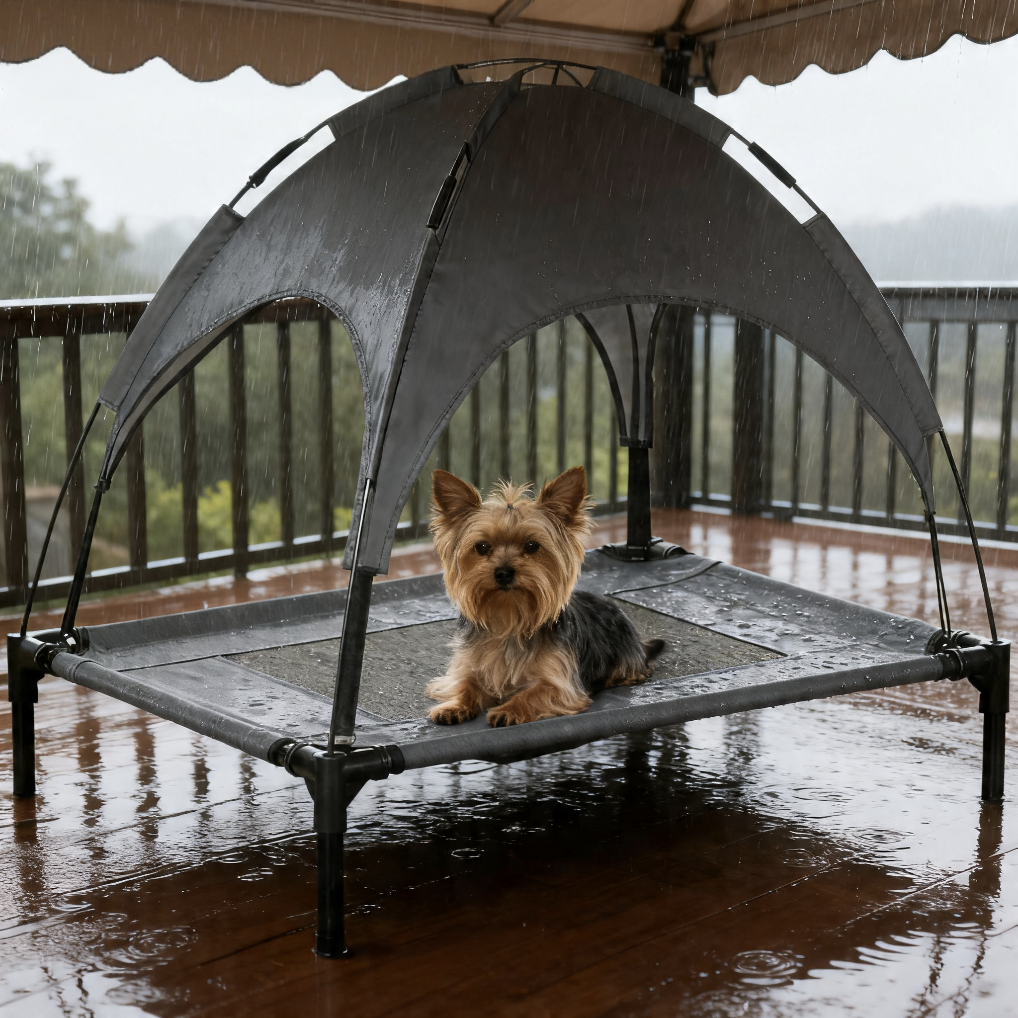 Elevated Dog Bed with Removable Canopy